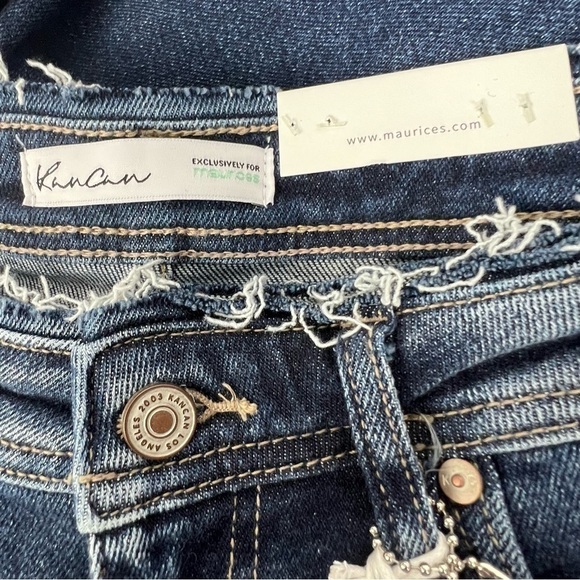 NWT KanCan Jr Women’s Blue Jeans Sz 5 (26) High-Rise Boyfriend Distressed Ripped - Picture 5 of 16